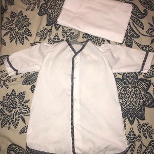 Handmade Infant nightgown with matching swaddle